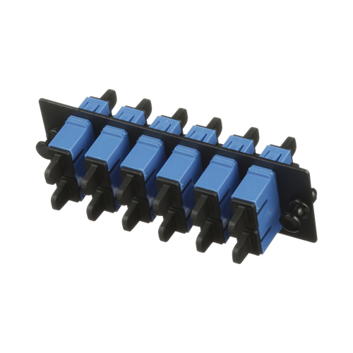 Placa Acopladora de Fibra Optica FAP, Con 6 Conectores SC Duplex (12 Fibras), Para Fibra Monomodo OS1/OS2, Color Azul