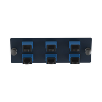 Placa Acopladora de Fibra Óptica FAP, Con 6 Conectores SC Simplex (6 Fibras), Para Fibra Monomodo OS1/OS2, Color Azul