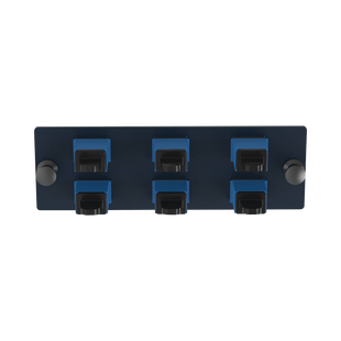 Placa Acopladora de Fibra Óptica FAP, Con 6 Conectores SC Simplex (6 Fibras), Para Fibra Monomodo OS1/OS2, Color Azul