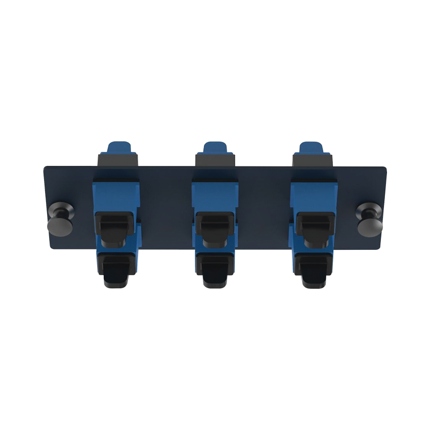 Placa Acopladora de Fibra Optica FAP, Con 6 Conectores SC Simplex (6 Fibras), Para Fibra Monomodo OS1/OS2, Color Azul