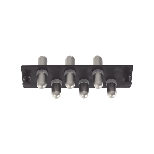 Placa Acopladora de Fibra Óptica FAP, Con 6 Conectores ST Simplex (6 Fibras), Para Fibra Monomodo OS1/OS2, Color Negro