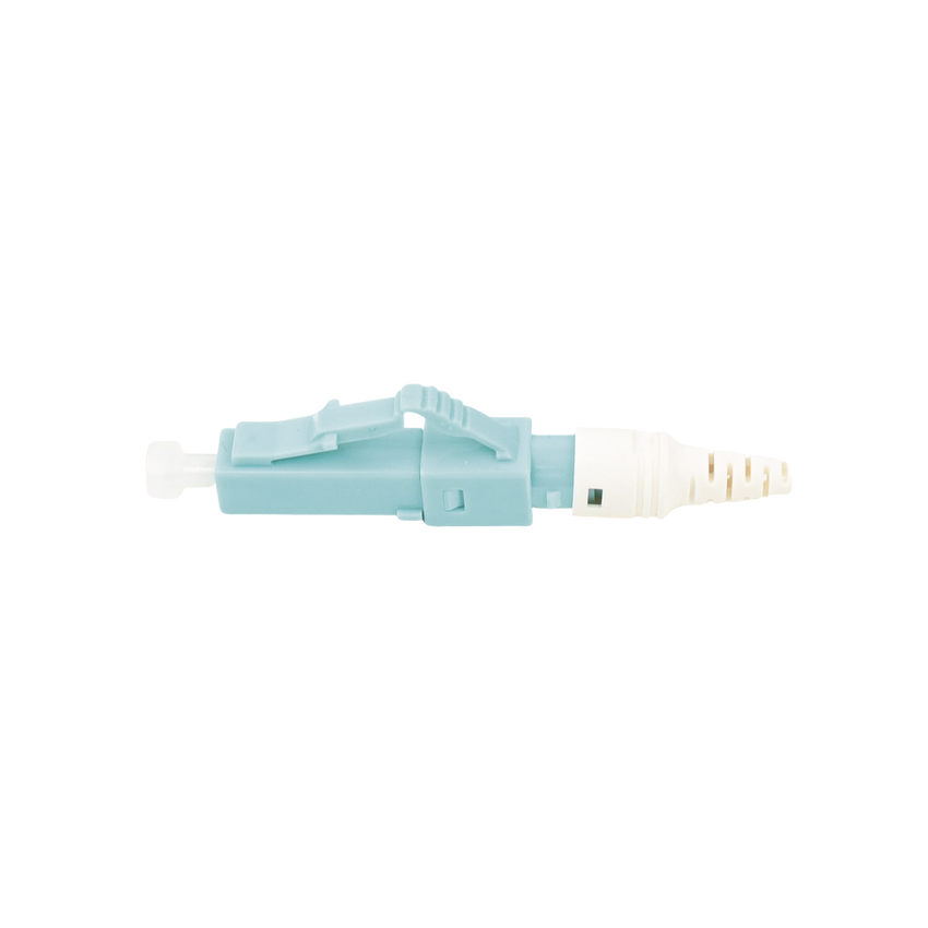 Conector de Fibra Óptica Pre-Pulido LightBow LC Simplex, Multimodo 50/125 (OM3/OM4), Re-Terminable, Color Aqua
