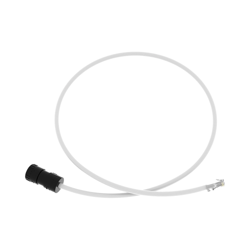 Cable de Conexión en Campo Jack a Plug RJ45, Categoría 6A, CMP (Plenum), 1 Metro (3.28 Pies), Color Blanco