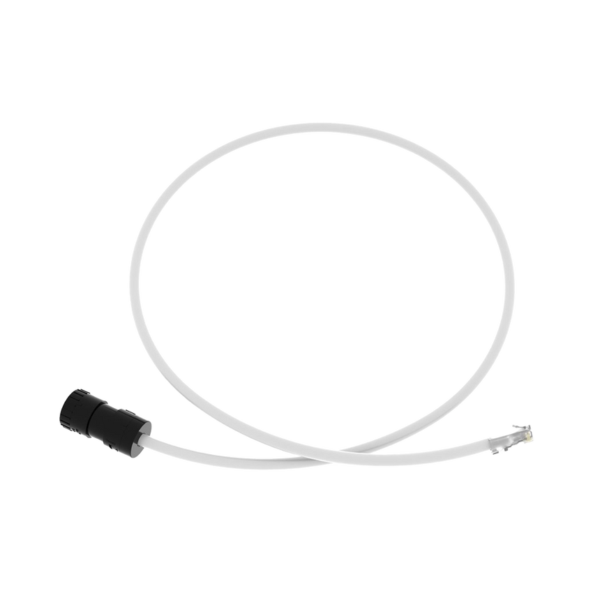 Cable de Conexión en Campo Jack a Plug RJ45, Categoría 6A, CMP (Plenum), 1 Metro (3.28 Pies), Color Blanco