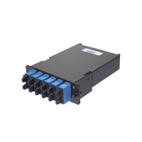 Placa Acopladora de Fibra Óptica FAP, Con 12 Pigtails y 6 Conectores LC Duplex (12 Fibras), Para Fibra Monomodo OS1/OS2, Color Azul