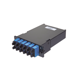 Placa Acopladora de Fibra Óptica FAP, Con 12 Pigtails y 6 Conectores LC Duplex (12 Fibras), Para Fibra Monomodo OS1/OS2, Color Azul