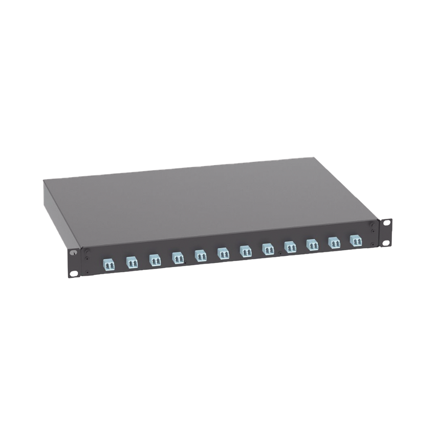 Distribuidor de Fibra Óptica, Con 12 Conectores LC Duplex (24 Fibras), Para Fibra Multimodo OM3/OM4, 1 UR