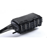 Caja de Distribución de Fibra Óptica para 24 Empalmes, con 16 acopladores SC/APC simplex, Exterior IP65, Color Negro
