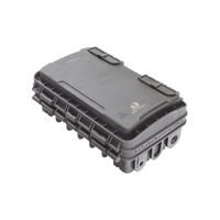Caja de Distribución de Fibra Óptica para 24 Empalmes, con 8 acopladores SC/APC simplex, Exterior IP65, Color Negro