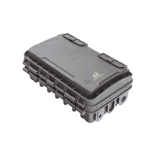 Caja de Distribución de Fibra Óptica para 24 Empalmes, con 8 acopladores SC/APC simplex, Exterior IP65, Color Negro