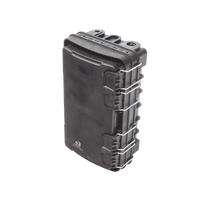 Caja de Distribución de Fibra Óptica para 24 Empalmes, con 8 acopladores SC/APC simplex, Exterior IP65, Color Negro