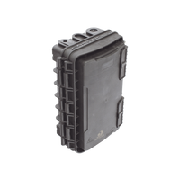 Caja de Distribución de Fibra Óptica para 24 Empalmes, con 8 acopladores SC/APC simplex, Exterior IP65, Color Negro