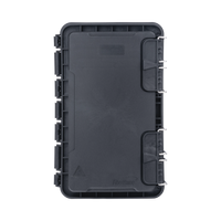 Caja de Distribución de Fibra Óptica, Hasta 96 Empalmes, Exterior IP65, Color Negro