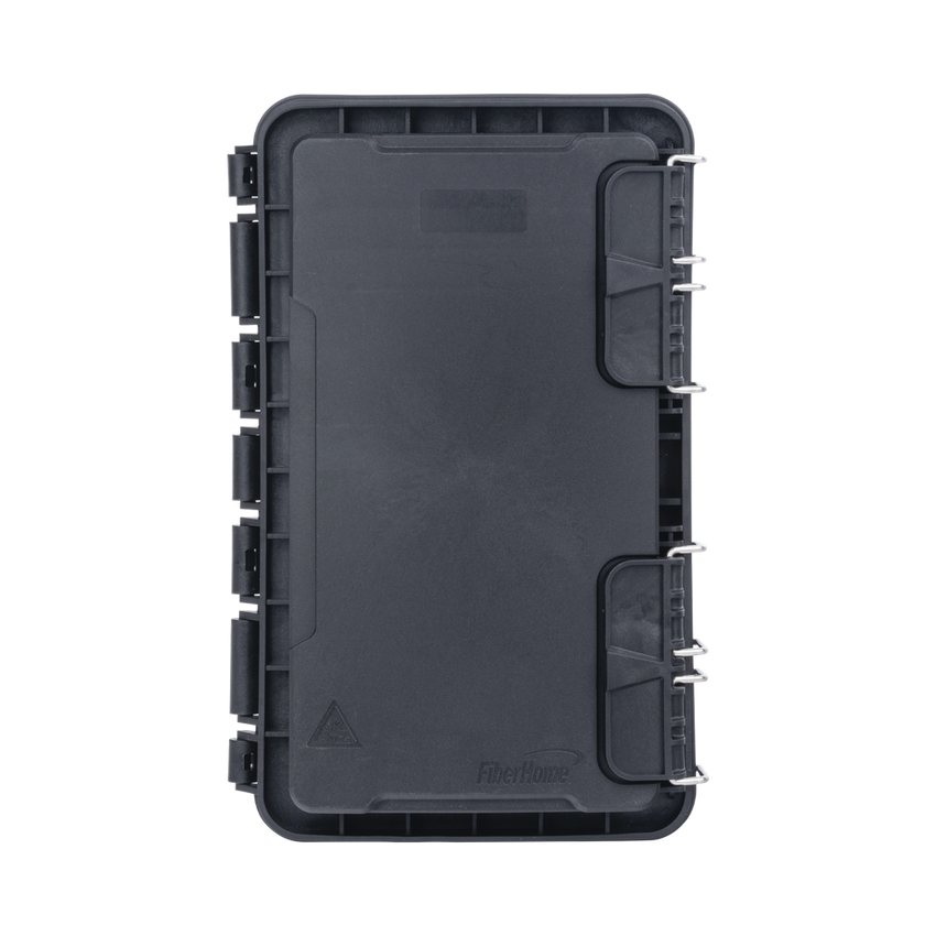 Caja de Distribución de Fibra Óptica, Hasta 96 Empalmes, Exterior IP65, Color Negro