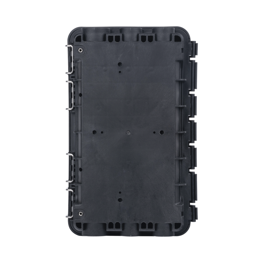 Caja de Distribución de Fibra Óptica, Hasta 96 Empalmes, Exterior IP65, Color Negro