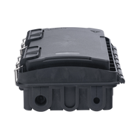 Caja de Distribución de Fibra Óptica, Hasta 96 Empalmes, Exterior IP65, Color Negro