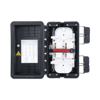 Caja de Distribución de Fibra Óptica, Hasta 96 Empalmes, Exterior IP65, Color Negro