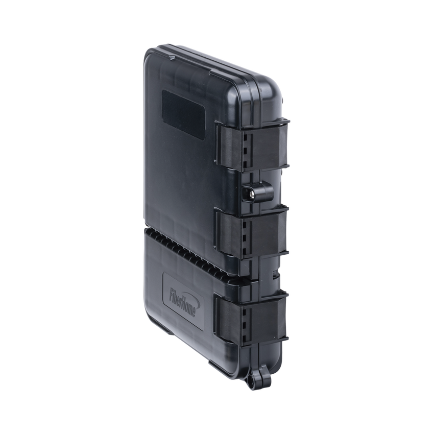 Caja de Distribución de Fibra Óptica para 24 Empalmes, con 8 Acopladores SC/APC Simplex, Exterior IP55, Color Negro
