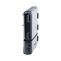 Caja de Distribución de Fibra Óptica para 24 Empalmes, con 8 Acopladores SC/APC Simplex, Exterior IP55, Color Negro