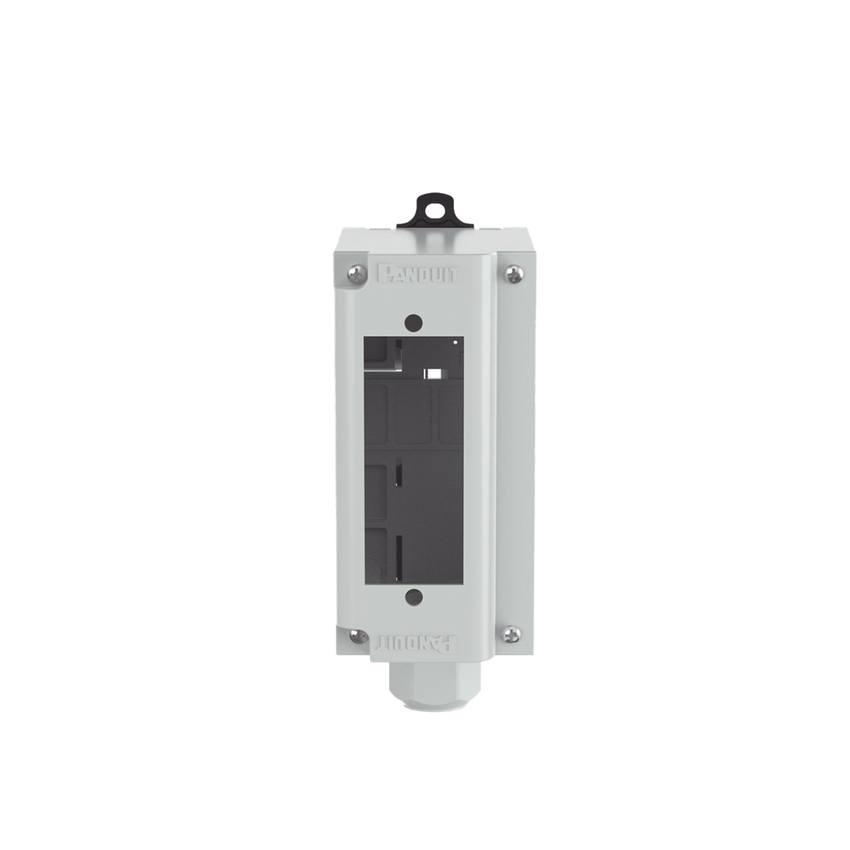 Panel de Parcheo Modular para Fibra Óptica, de Instalación en Riel DIN Estándar de 35 mm (1.38 pulgadas), Acepta Una Placa Acopladora FAP, Color Gris