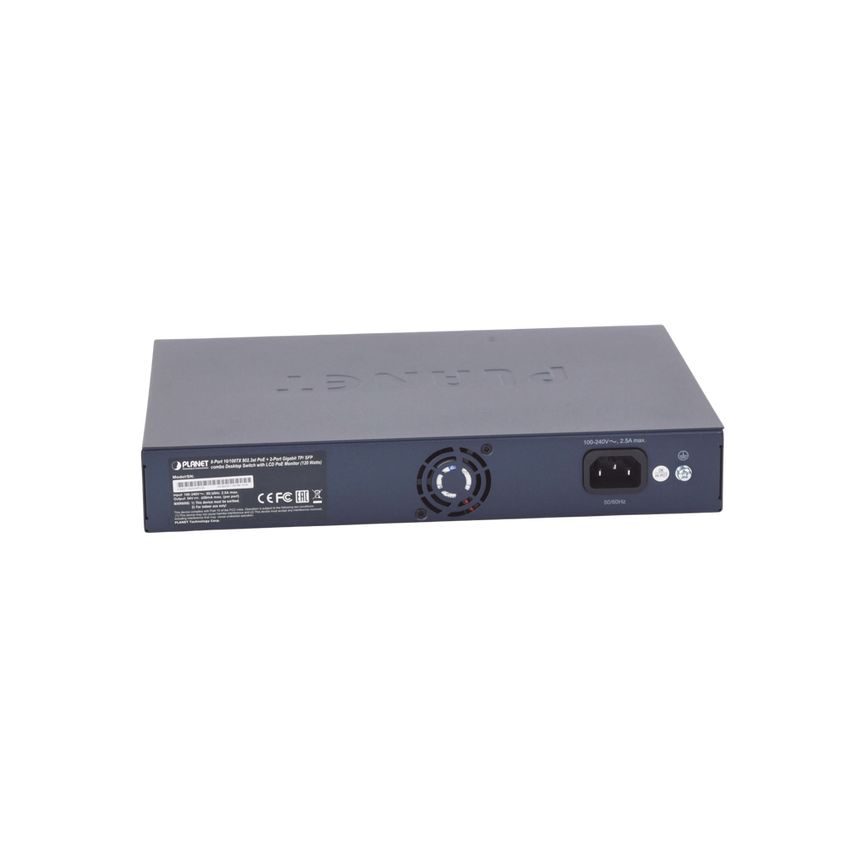 Switch PoE+ / Distancia 250 Metros / 8 Puertos + 2 Combo TP/SFP Gigabit y Pantalla LCD Para Monitoreo