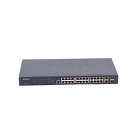 Switch administrable de 24 puertos 10/100TX PoE+ y 2 puertos combo TP/SFP Gigabit