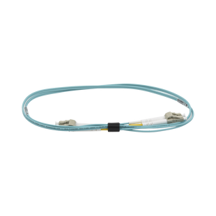 Jumper de Fibra Óptica Multimodo 50/125 OM3 XGLO, LC-LC Duplex, OFNR, Color Aqua, 1 Metro (3.28 Pies)