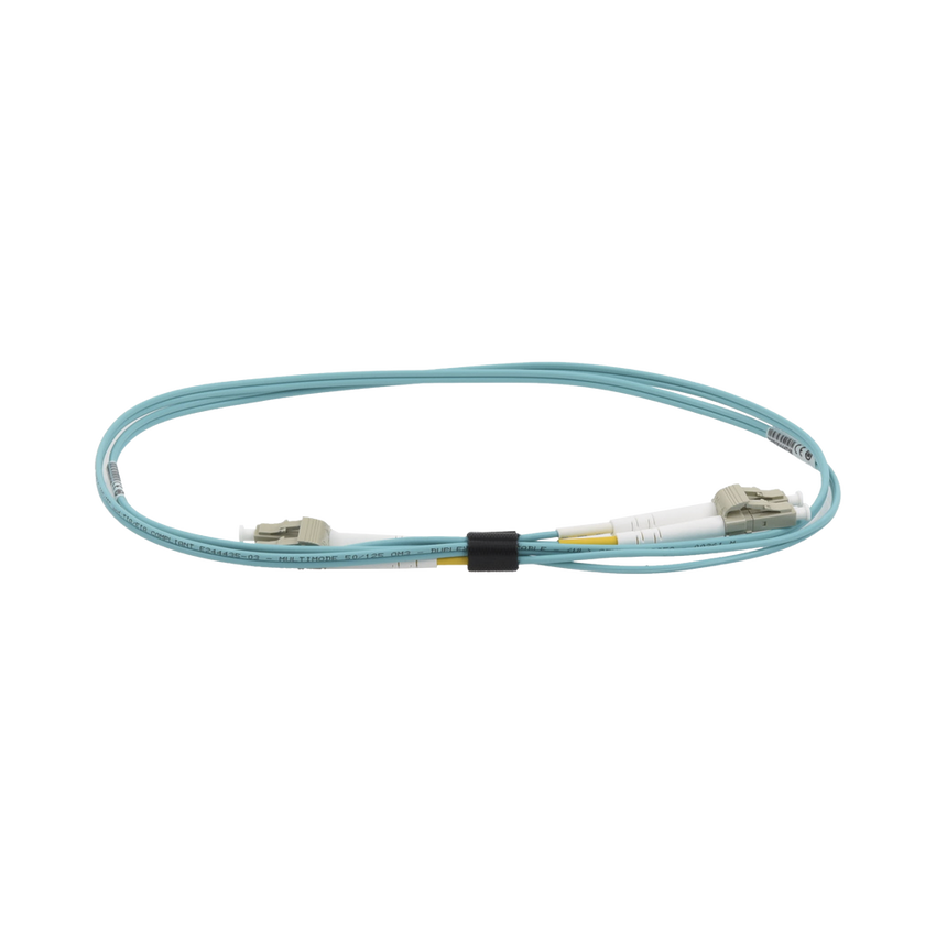 Jumper de Fibra Óptica Multimodo 50/125 OM3 XGLO, LC-LC Duplex, OFNR, Color Aqua, 1 Metro (3.28 Pies)
