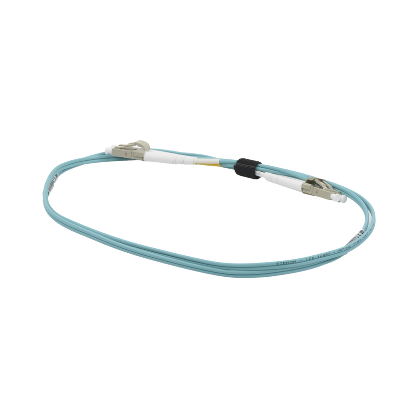 Jumper de Fibra Óptica Multimodo 50/125 OM3 XGLO, LC-LC Duplex, OFNR, Color Aqua, 1 Metro (3.28 Pies)