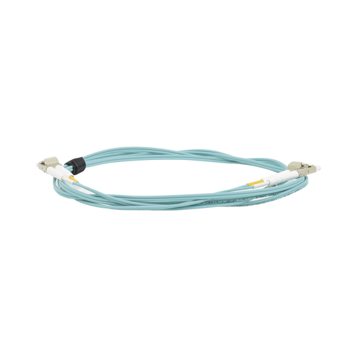 Jumper de Fibra Óptica Multimodo 50/125 XGLO OM3, LC-LC Duplex, OFNR, Color Aqua, 2 Metros (6.56 Pies)