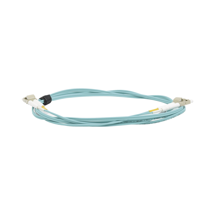 Jumper de Fibra Óptica Multimodo 50/125 XGLO OM3, LC-LC Duplex, OFNR, Color Aqua, 2 Metros (6.56 Pies)