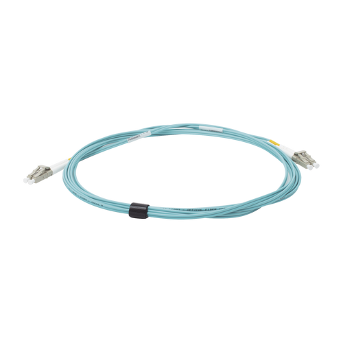 Jumper de Fibra Óptica Multimodo 50/125 XGLO OM3, LC-LC Duplex, OFNR, Color Aqua, 3 Metros (9.84 Pies)