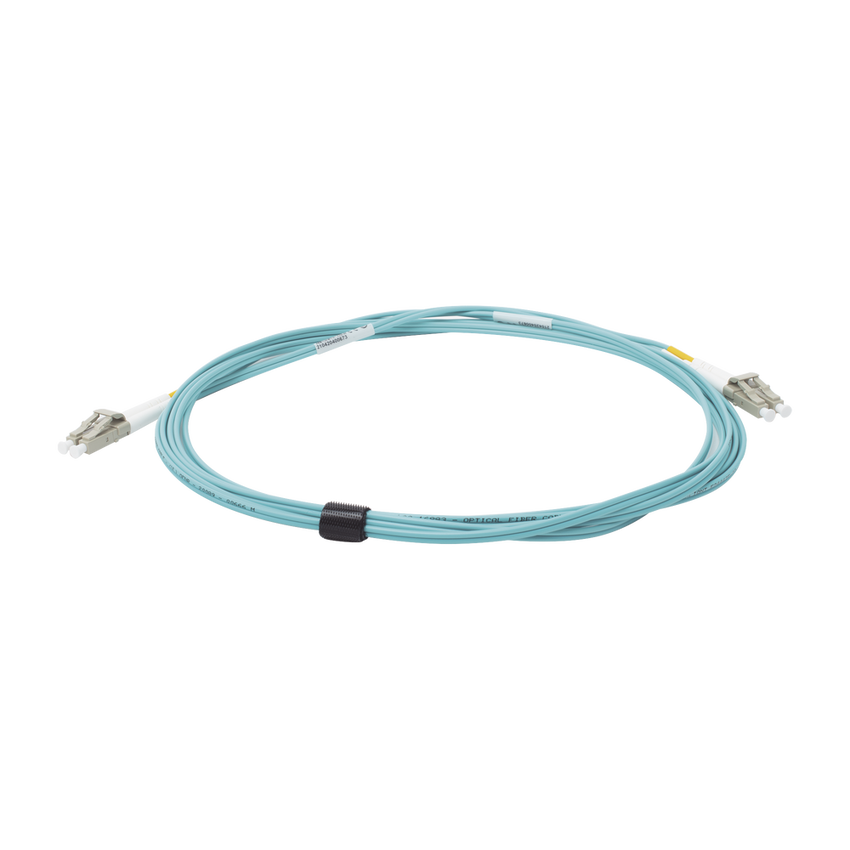 Jumper de Fibra Óptica Multimodo 50/125 XGLO OM3, LC-LC Duplex, OFNR, Color Aqua, 3 Metros (9.84 Pies)