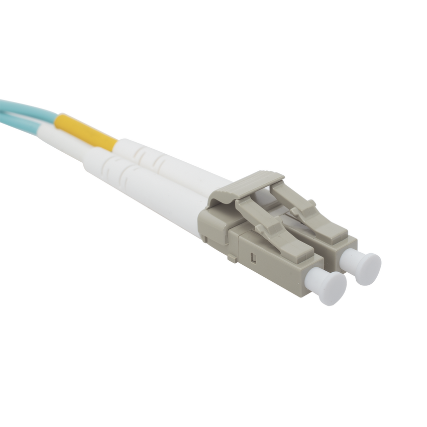 Jumper de Fibra Óptica Multimodo 50/125 XGLO OM3, LC-LC Duplex, OFNR, Color Aqua, 3 Metros (9.84 Pies)