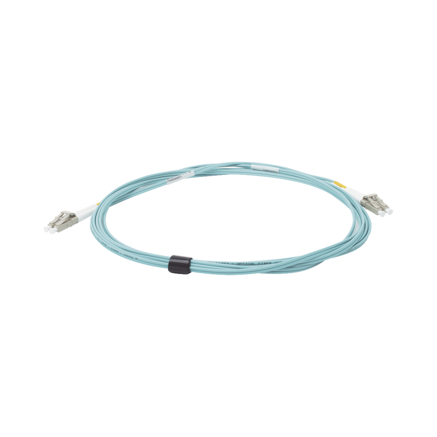 Jumper de Fibra Óptica Multimodo 50/125 XGLO OM3, LC-LC Duplex, OFNR, Color Aqua, 5 Metros (16.40 Pies)