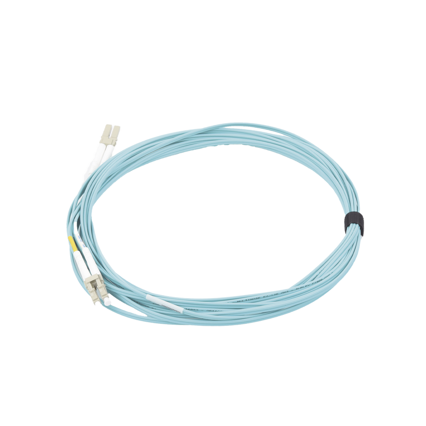 Jumper de Fibra Óptica Multimodo 50/125 XGLO OM3, LC-LC Duplex, OFNR, Color Aqua, 7 Metros (22.97 Pies)