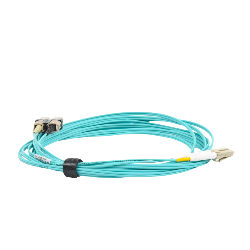 Jumper de Fibra Óptica Multimodo 50/125 XGLO OM3, LC-SC Duplex, OFNR, Color Aqua, 5 Metros (16.40 Pies)