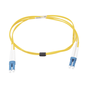 Jumper de Fibra Óptica Monomodo (OS2), XGLO, Riser, LC/UPC-LC/UPC Duplex, OFNR, Color Amarillo, 1 Metro (3.28 Pies)