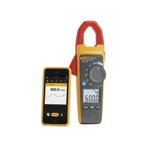 Amperímetro de Gancho RMS 600A Temp MA Capacitancia FlukeConnect