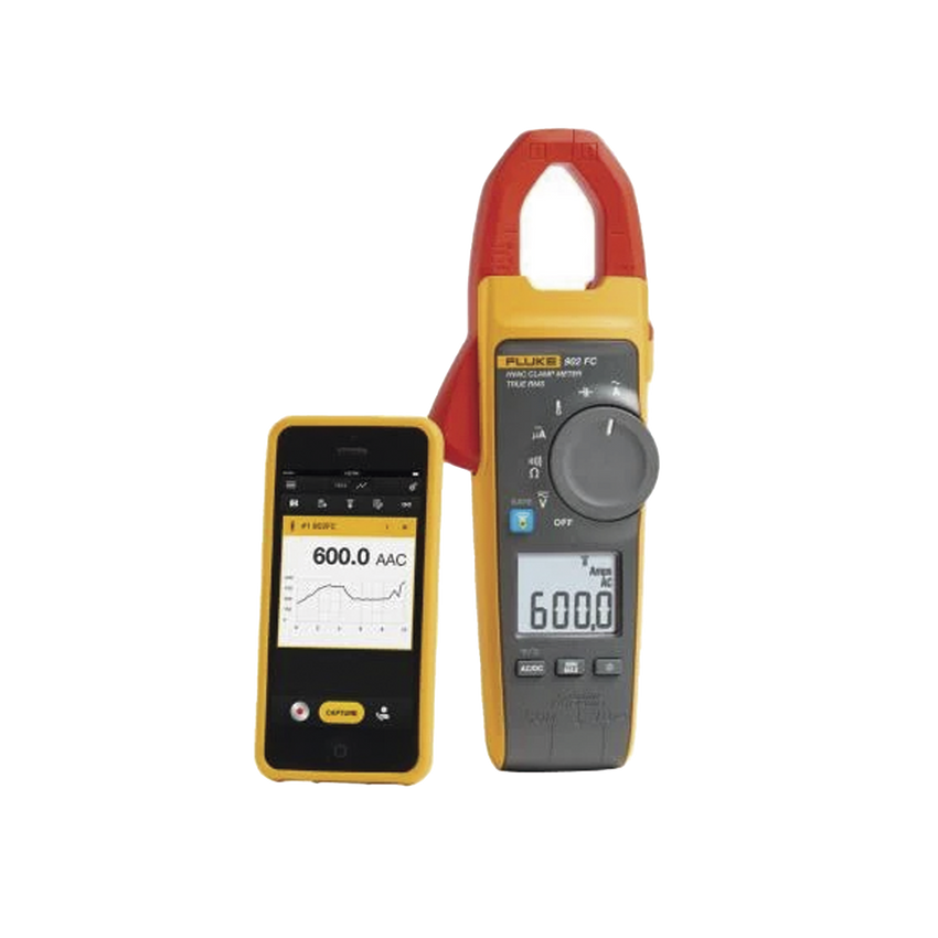 Amperímetro de Gancho RMS 600A Temp MA Capacitancia FlukeConnect