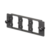 Placa Modular FAP de 6 Puertos Mini-Com, Acepta Módulos de Fibra Óptica, Cobre o Audio y Video, Color Negro