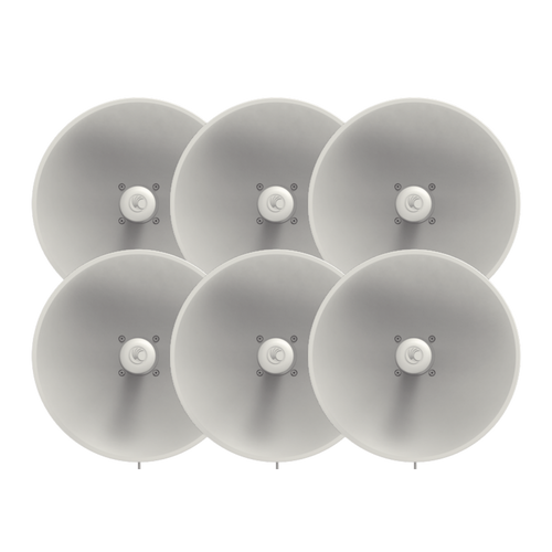 Paquete de 6 ePMP Force 300-25L para zonas con alta interferencia, hasta 400+ Mbps, 4910 - 6200 MHz, 802.11 AC Wave2, Antena de 25 dBi, baja latencia