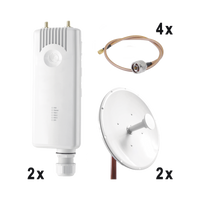 Enlace completo Punto a Punto para servicios TriplePlay, incluye: 2x FORCE300CSM, 2x NP1GEN2 (30 dBi), 4x Jumper