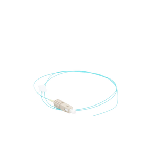 Pigtail de Fibra Óptica LC Simplex, Multimodo OM3 XGLO 50/125, OFNR, Color Aqua, 1 Metro (3.28 Pies)