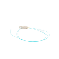 Pigtail de Fibra Óptica LC Simplex, Multimodo OM3 XGLO 50/125, OFNR, Color Aqua, 1 Metro (3.28 Pies)