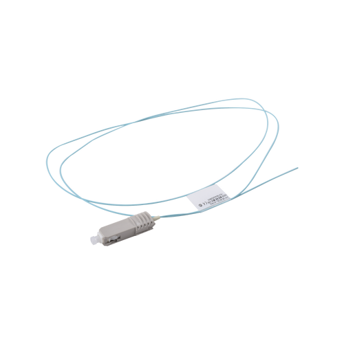 Pigtail de Fibra Óptica SC Simplex, Multimodo OM3 XGLO 50/125, OFNR, Color Aqua, 1 Metro