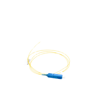 Pigtail de Fibra Óptica SC/UPC Simplex, Monomodo OS1/OS2 XGLO, OFNR, Color Amarillo, 1 Metro (3.28 Pies)