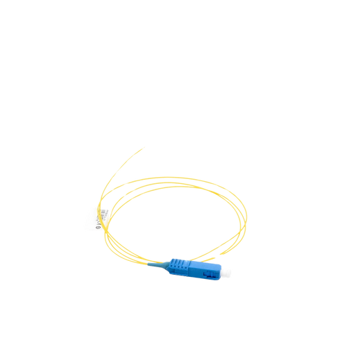 Pigtail de Fibra Óptica SC/UPC Simplex, Monomodo OS1/OS2 XGLO, OFNR, Color Amarillo, 1 Metro (3.28 Pies)