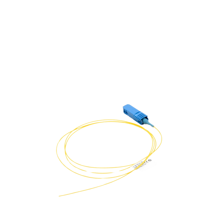 Pigtail de Fibra Óptica SC/UPC Simplex, Monomodo OS1/OS2 XGLO, OFNR, Color Amarillo, 1 Metro (3.28 Pies)