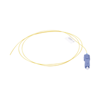 Pigtail de Fibra Óptica SC/UPC Simplex, Monomodo OS1/OS2 XGLO, OFNR, Color Amarillo, 1 Metro